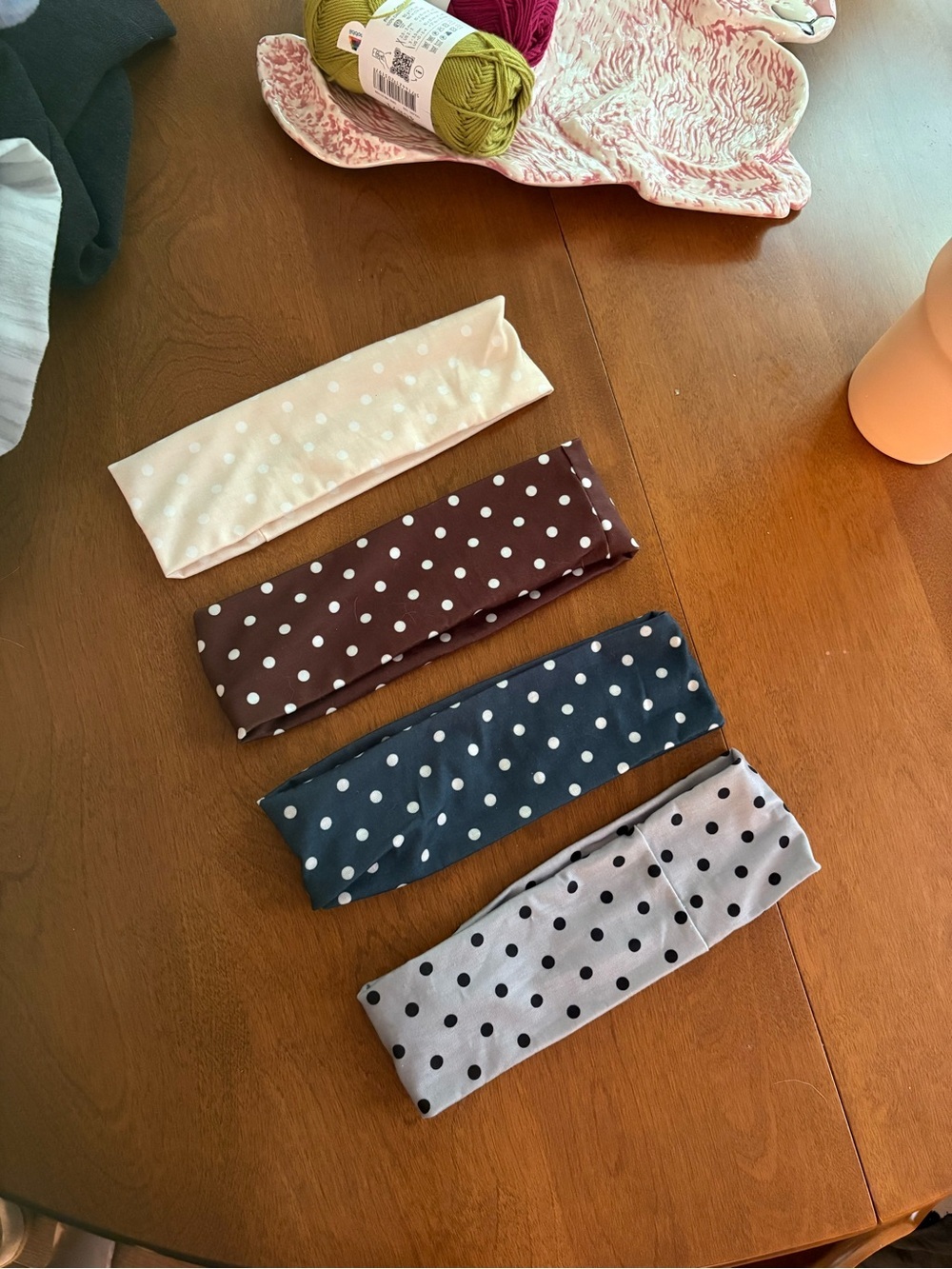 Polka Dot Stretch Headbands - Set of 4